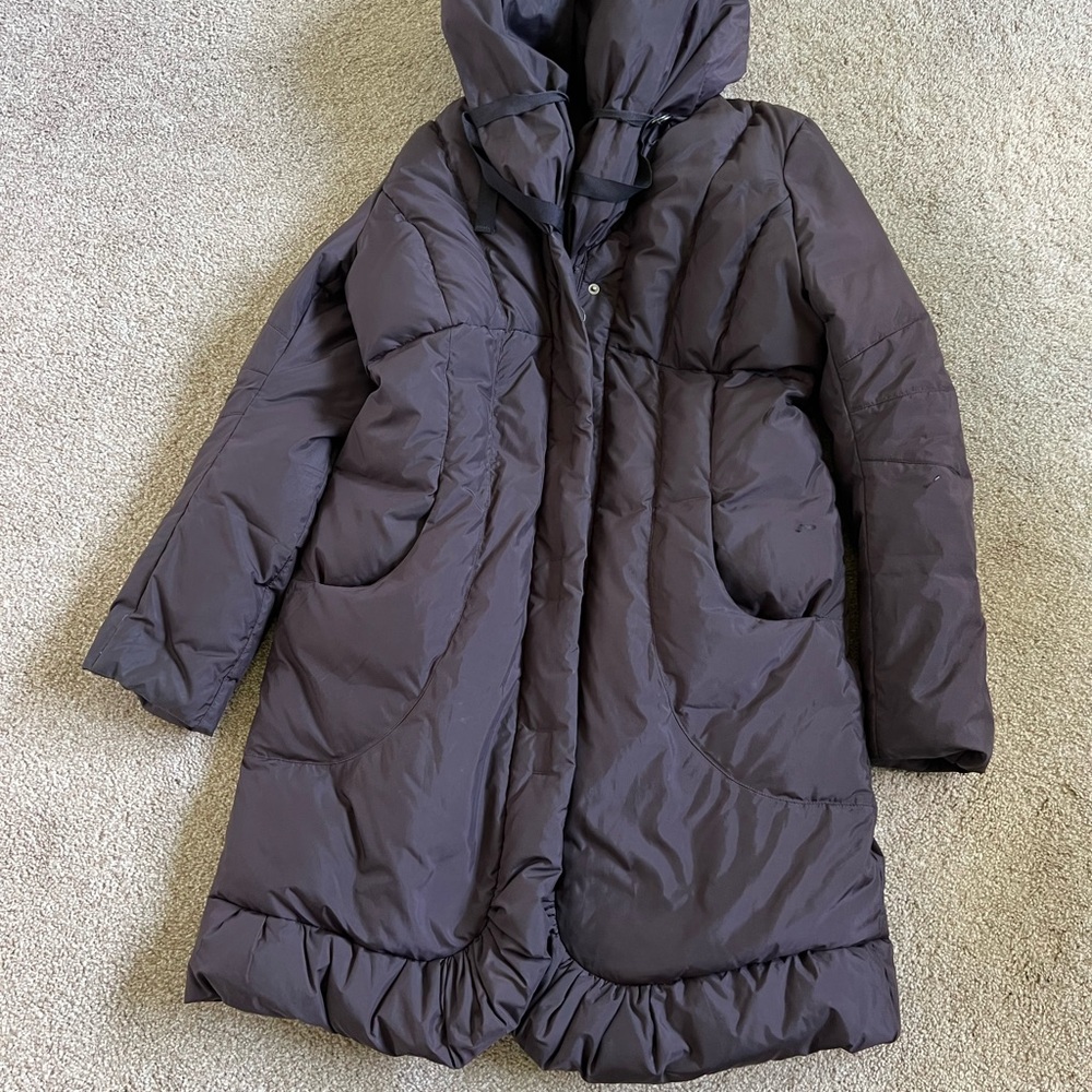 Tahari plum color Puffer Jacket